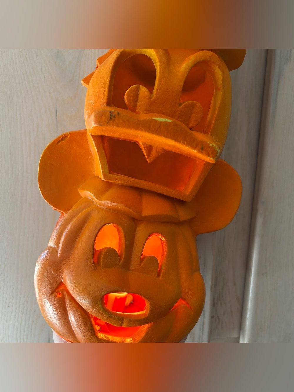 Trendmasters Disney Light Foam Pumpkin Stack 1998 Mickey Donald Goofy Halloween - Picture 11 of 16